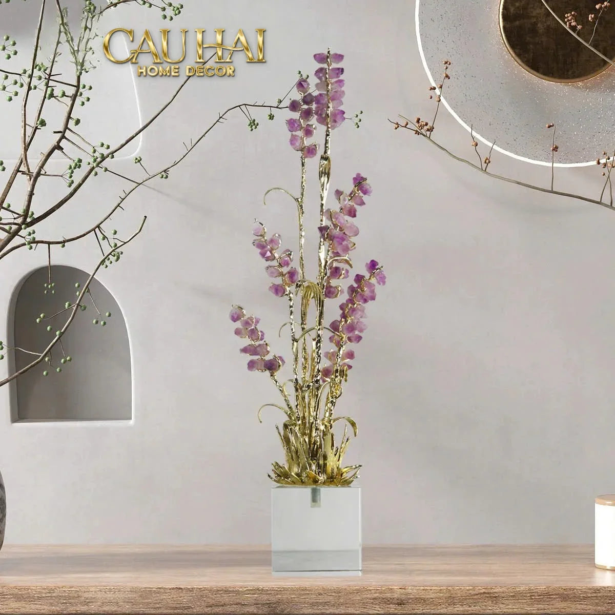Maison Couture - Tượng Đồng Lúa Mì Brasson Épi Doré Amethyst Harvest House H100-CẬU HAI HOME DECOR