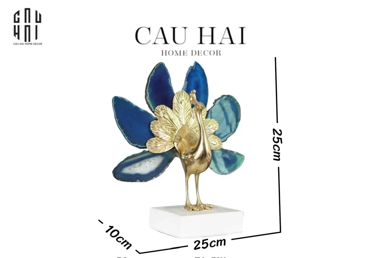 Maison Couture - Tượng Đồng Mã Não Khổng Tước Brasson Onyx Paon The Vanity Of Hera-CẬU HAI HOME DECOR