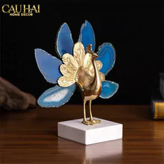 Maison Couture - Tượng Đồng Mã Não Khổng Tước Brasson Onyx Paon The Vanity Of Hera-CẬU HAI HOME DECOR