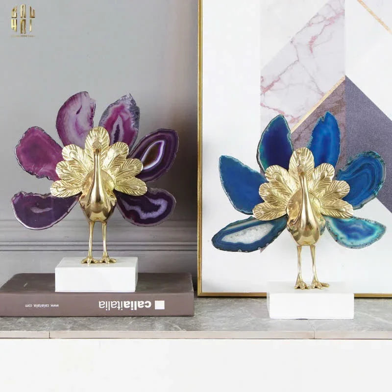 Maison Couture - Tượng Đồng Mã Não Khổng Tước Brasson Onyx Paon The Vanity Of Hera-CẬU HAI HOME DECOR