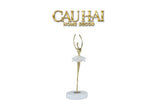 Maison Couture - Tượng Đồng Pha Lê Cô Gái Ballet Golden Ballerina Continental 10x30-TƯỢNG TRANG TRÍ-CẬU HAI HOME DECOR