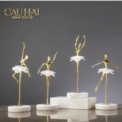 Maison Couture - Tượng Đồng Pha Lê Cô Gái Ballet Golden Ballerina Continental 10x30-CẬU HAI HOME DECOR