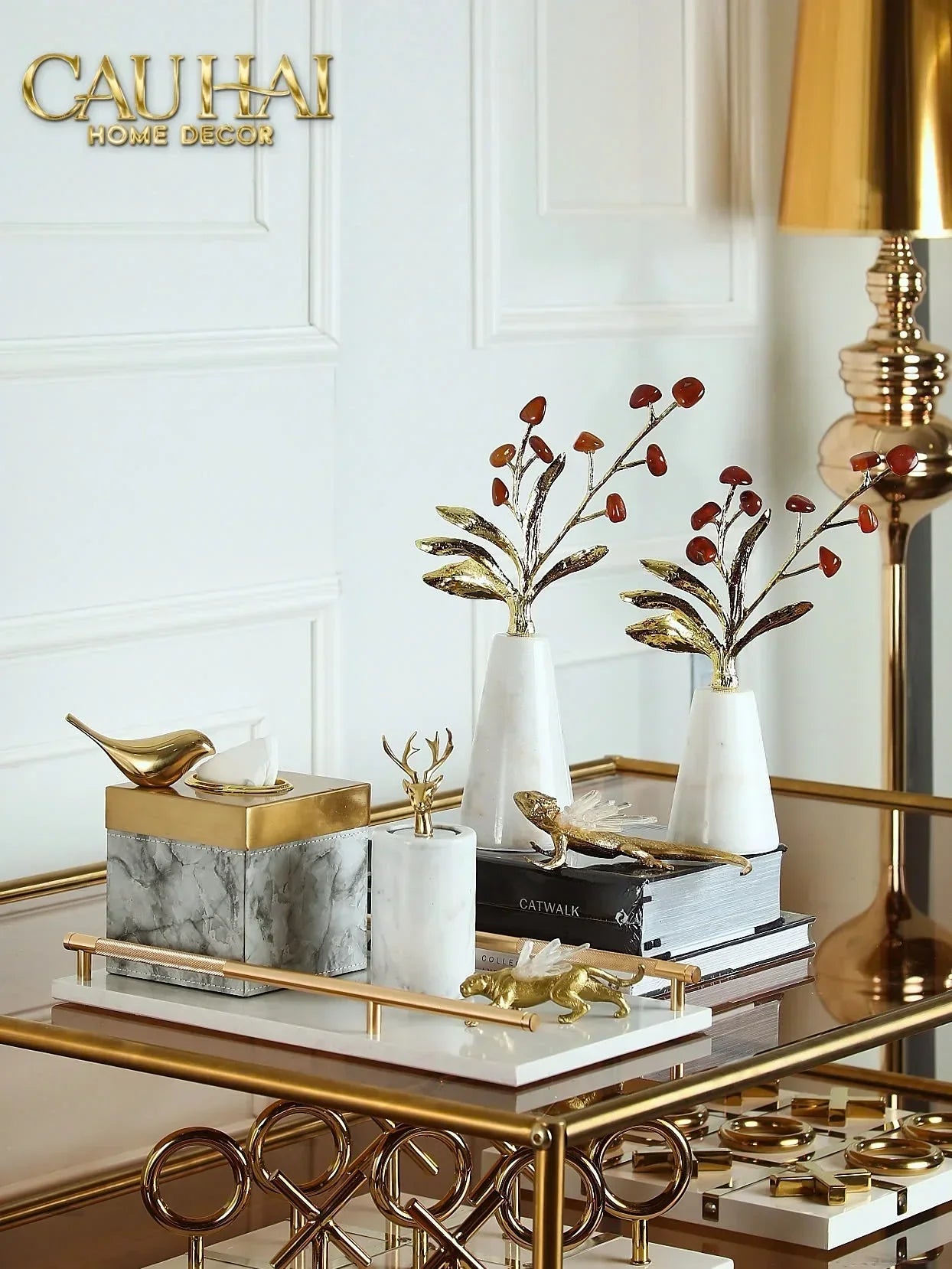 Maison Couture - Tượng Đồng Tắc Kè Celestial Crystal Brass-CẬU HAI HOME DECOR