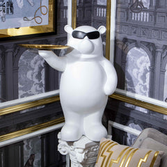 Maison Couture - Tượng Gấu Đeo Kính Bear in Black - Big Boss Bear 45x68-CẬU HAI HOME DECOR