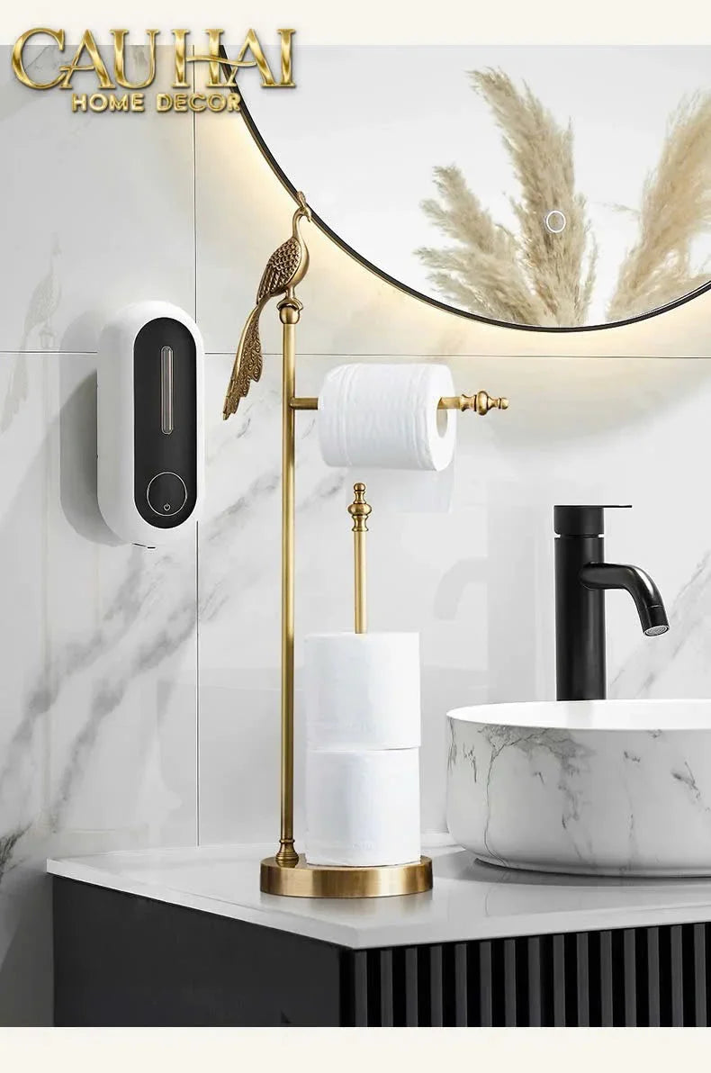 Maison Couture - Tượng Giá Treo Khăn Khổng Tước Bằng Đồng Royale Paon Bathroom Vanity 16x67-TƯỢNG TRANG TRÍ-Đối tác tại Trung Quốc theo từng đơn đặt hàng-CẬU HAI HOME DECOR