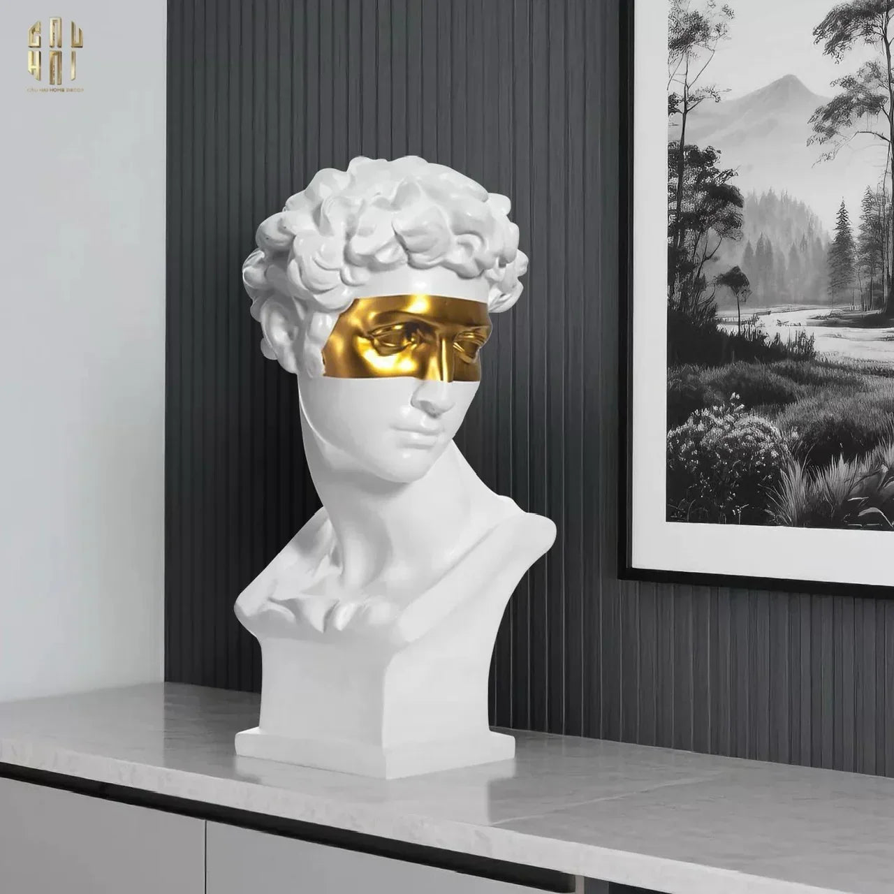 Maison Couture - Tượng Giuliano Masque Doré Spéciale Limitée 60Cm-CẬU HAI HOME DECOR