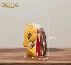 Maison Couture - Tượng Gốm Đầu Ngựa Equine Silhouette Sculpture Layered Painting Glazing H18/H28-CẬU HAI HOME DECOR