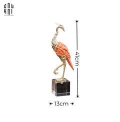 Maison Couture - Tượng Hồng Hạc Bằng Đồng Đế Pha Lê - Brasson Crane Critalleries Sculptures 13x41-CẬU HAI HOME DECOR