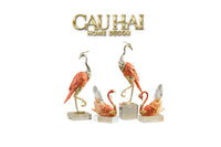 Maison Couture - Tượng Hồng Hạc Bằng Đồng Đế Pha Lê - Brasson Crane Critalleries Sculptures 13x41-CẬU HAI HOME DECOR