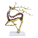 Maison Couture - Tượng Hươu Đồng Brasson Amethyst Jewelry Celestial Elk 21x30'