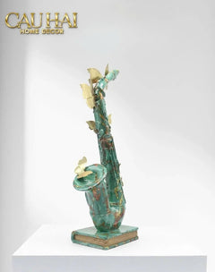 Maison Couture - Tượng Kèn Saxo Verdigris Wings Serenade H43-CẬU HAI HOME DECOR