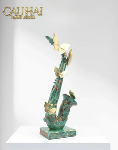 Maison Couture - Tượng Kèn Saxo Verdigris Wings Serenade H43-CẬU HAI HOME DECOR