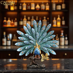 Maison Couture - Tượng Khổng Tước Royal Paon Plumage - Empress Fan 29x31 cm-CẬU HAI HOME DECOR