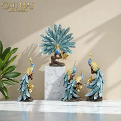 Maison Couture - Tượng Khổng Tước Royal Paon Plumage - Empress Fan 29x31 cm-CẬU HAI HOME DECOR