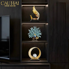 Maison Couture - Tượng Khổng Tước Royal Paon Plumage - Empress Fan 29x31 cm-CẬU HAI HOME DECOR