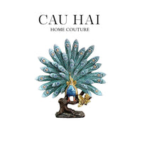 Maison Couture - Tượng Khổng Tước Royal Paon Plumage - Empress Fan 29x31 cm-CẬU HAI HOME DECOR