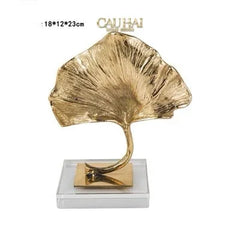 Maison Couture - Tượng Lá Ngân Hạnh Crystal Brasson Ginkgo H25-CẬU HAI HOME DECOR