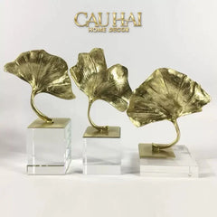Maison Couture - Tượng Lá Ngân Hạnh Crystal Brasson Ginkgo H25-CẬU HAI HOME DECOR