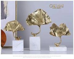 Maison Couture - Tượng Lá Ngân Hạnh Crystal Brasson Ginkgo H25-CẬU HAI HOME DECOR
