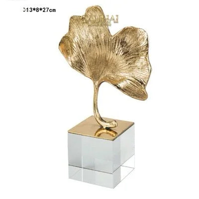 Maison Couture - Tượng Lá Ngân Hạnh Crystal Brasson Ginkgo H25-CẬU HAI HOME DECOR