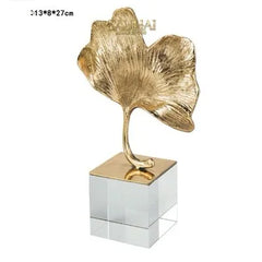 Maison Couture - Tượng Lá Ngân Hạnh Crystal Brasson Ginkgo H25-CẬU HAI HOME DECOR