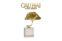 Maison Couture - Tượng Lá Ngân Hạnh Crystal Brasson Ginkgo H25-CẬU HAI HOME DECOR