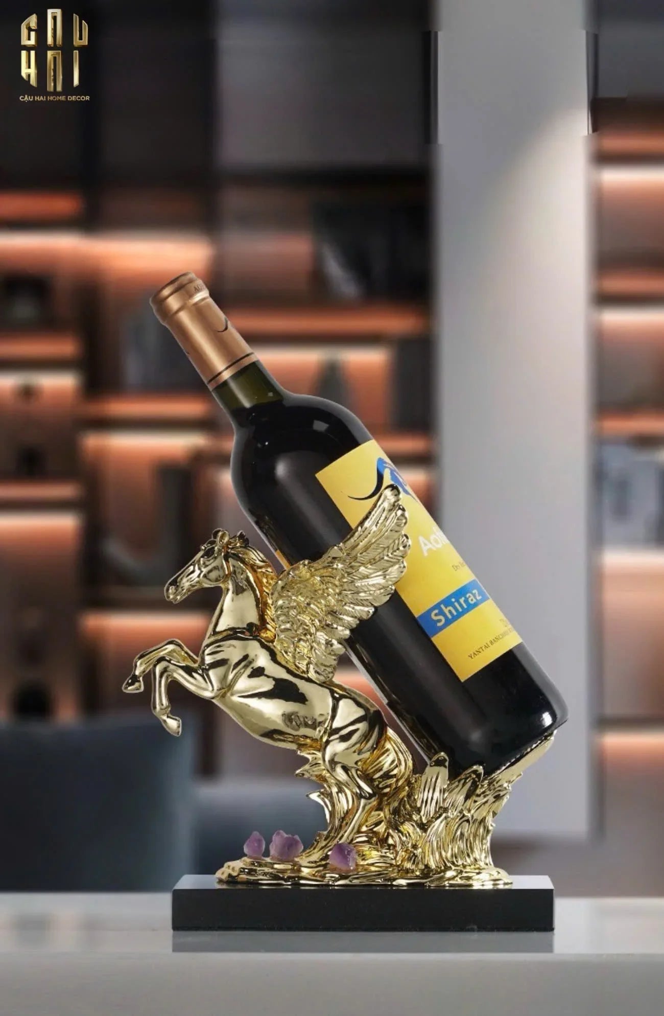 Maison Couture - Tượng Ngựa Đế Đỡ Chai Vang - Elite Pegasus Wine Stand - CẬU HAI HOME DECOR