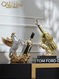 Maison Couture - Tượng Ngựa Đế Đỡ Chai Vang - Elite Pegasus Wine Stand-CẬU HAI HOME DECOR