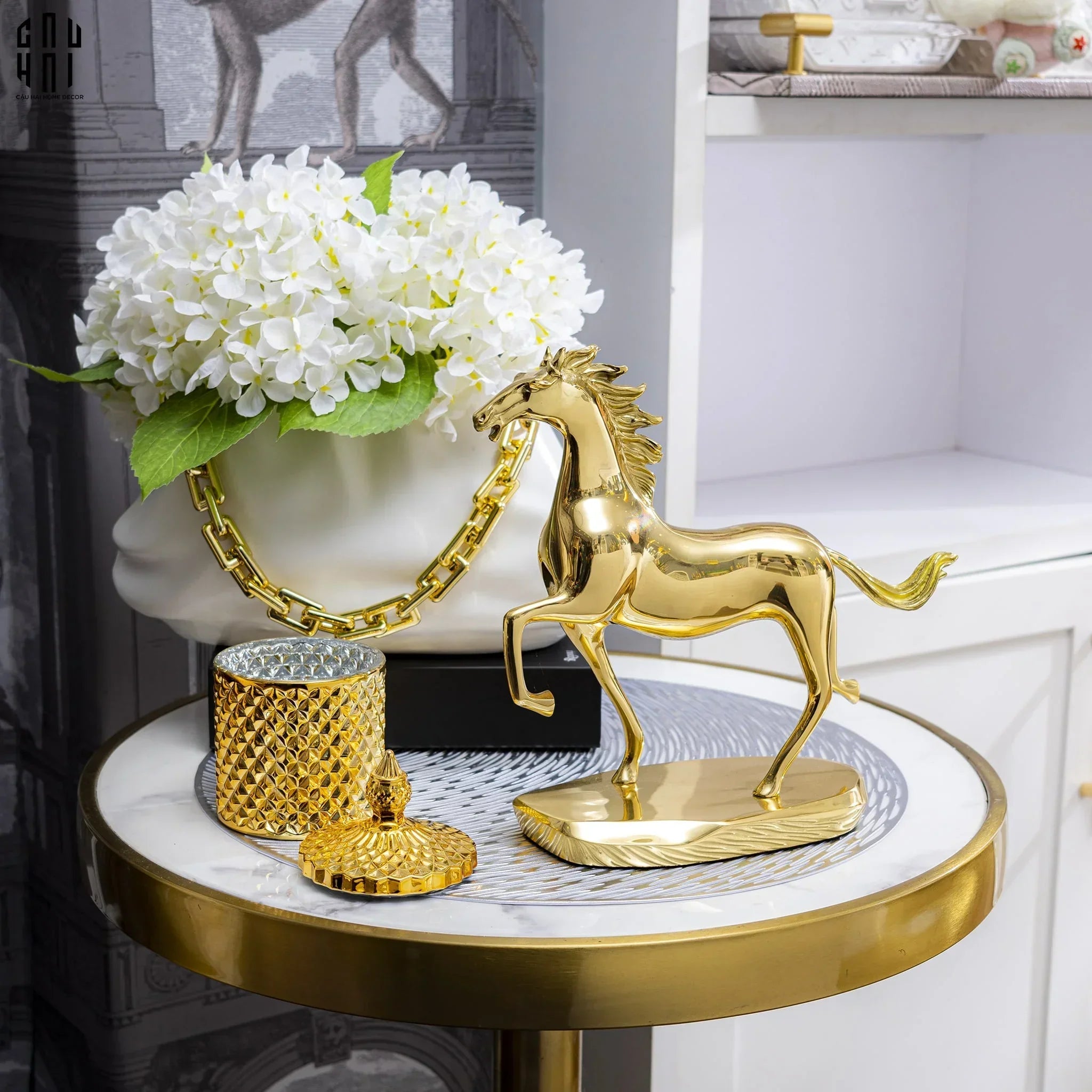 Maison Couture - Tượng Ngựa Đồng Brasson Cheval De Fortune Première H24-CẬU HAI HOME DECOR