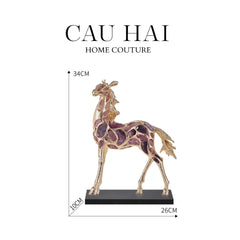Maison Couture - Tượng Ngựa Đồng Đá Thạch Anh Tím - Thiên Mã Sentinel Prime Améthyste Stallion Équestre - 10x26x37-CẬU HAI HOME DECOR
