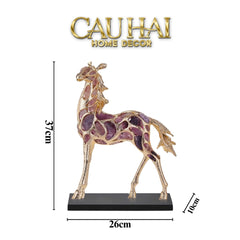 Maison Couture - Tượng Ngựa Đồng Đá Thạch Anh Tím - Thiên Mã Sentinel Prime Améthyste Stallion Équestre - 10x26x37-CẬU HAI HOME DECOR