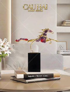 Maison Couture - Tượng Ngựa Đồng Thạch Anh Tím Améthyste Aurélion Ascendant Stallion H35-CẬU HAI HOME DECOR