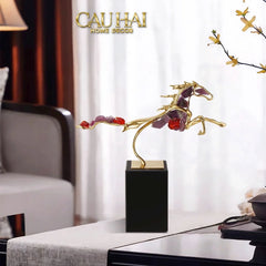 Maison Couture - Tượng Ngựa Đồng Thạch Anh Tím Améthyste Aurélion Ascendant Stallion H35-CẬU HAI HOME DECOR