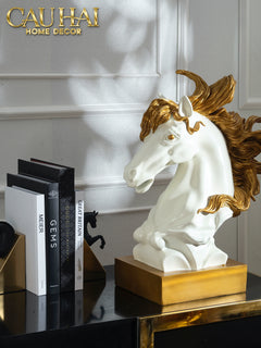 Maison Couture - Tượng Ngựa Kim Mã Cavalliere D'Or H60-CẬU HAI HOME DECOR