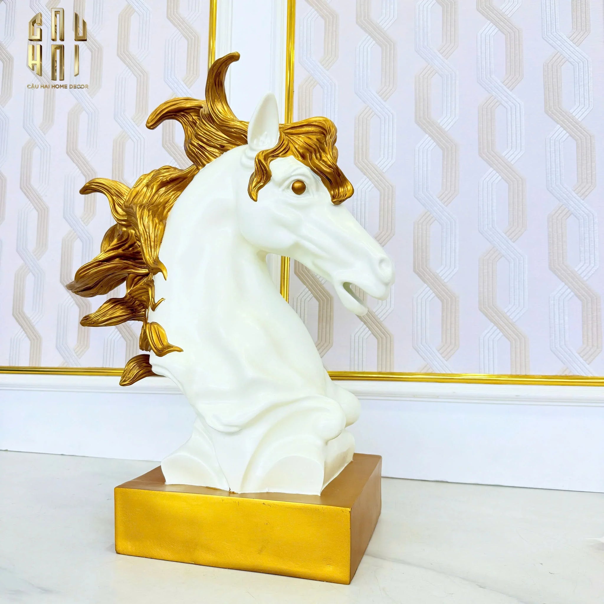 Maison Couture - Tượng Ngựa Kim Mã Cavalliere D'Or H60-CẬU HAI HOME DECOR