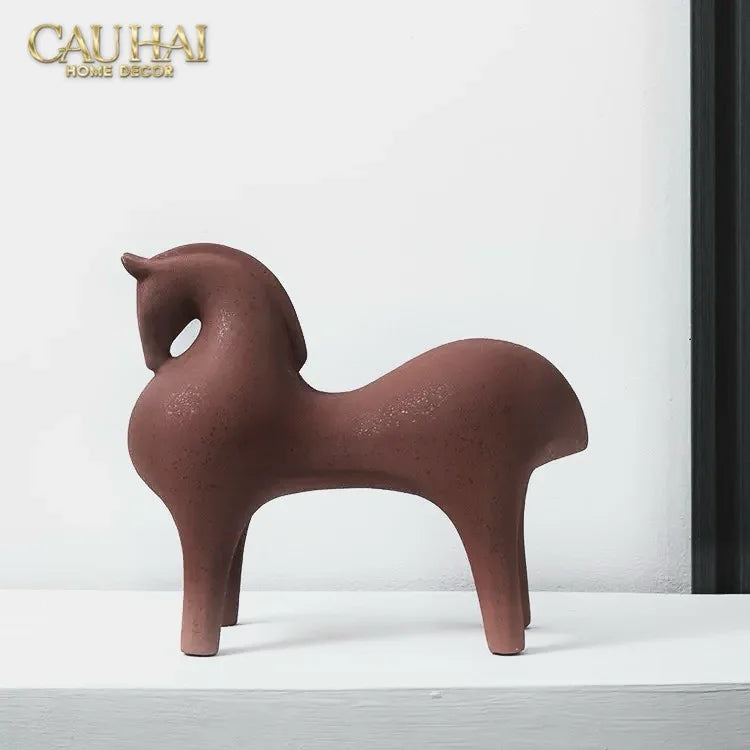 Maison Couture - Tượng Ngựa Tang Horse - Sienna Clay Artisanal-CẬU HAI HOME DECOR