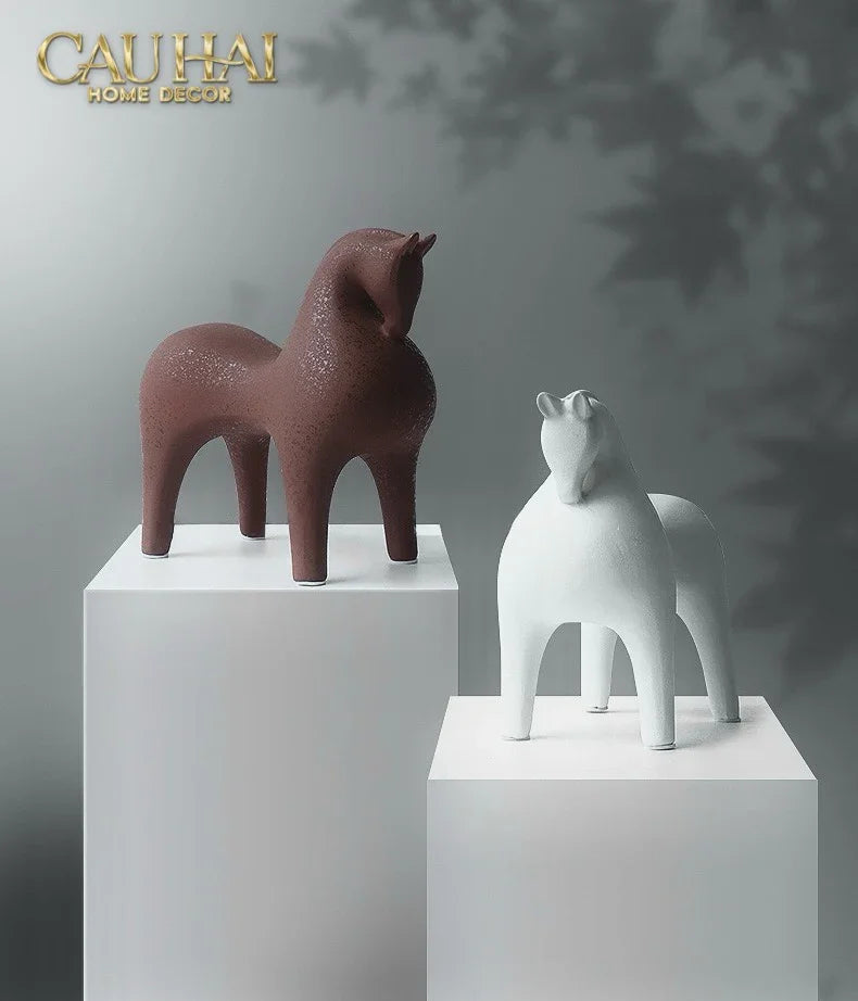 Maison Couture - Tượng Ngựa Tang Horse - Sienna Clay Artisanal-CẬU HAI HOME DECOR