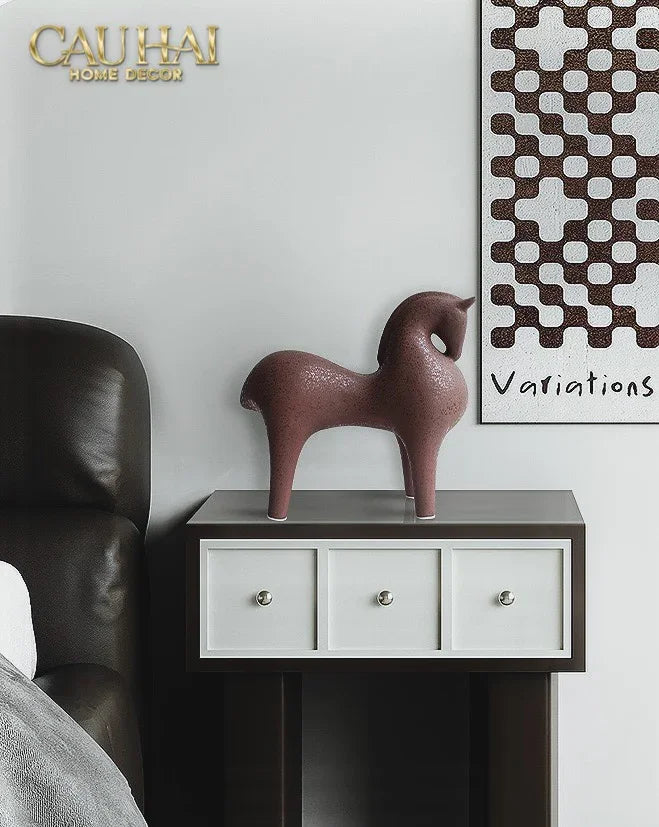 Maison Couture - Tượng Ngựa Tang Horse - Sienna Clay Artisanal-CẬU HAI HOME DECOR