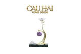 Maison Couture - Tượng Nhánh Cây Đồng & Đá Thạch Anh Tím Amethyst Orb Brasson Hanging Tree 25x39-TƯỢNG TRANG TRÍ-CẬU HAI HOME DECOR