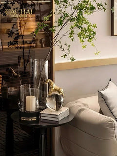Maison Couture - Tượng Quả Cầu Pha Lê - Tượng Báo Bằng Đồng - Regal Brasson Panther Globe 15x30-CẬU HAI HOME DECOR