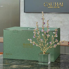 Maison Couture - Tượng San Hô Bằng Đồng Đá Thạch Anh Tím Amethyst Brasson Coral 32x42-CẬU HAI HOME DECOR