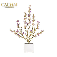 Maison Couture - Tượng San Hô Bằng Đồng Đá Thạch Anh Tím Amethyst Brasson Coral 32x42-CẬU HAI HOME DECOR