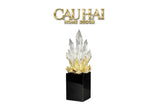 Maison Couture - Tượng Thạch Anh Céleste Crystal Flame - Obsidian Base H30-TƯỢNG TRANG TRÍ-CẬU HAI HOME DECOR