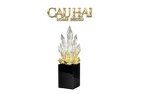 Maison Couture - Tượng Thạch Anh Céleste Crystal Flame - Obsidian Base H30-CẬU HAI HOME DECOR