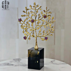Maison Couture - Tượng Thân Cây Bằng Đồng Đá Thạch Anh Tím Brasson Amethyst Jardin De Vie 20x34-CẬU HAI HOME DECOR