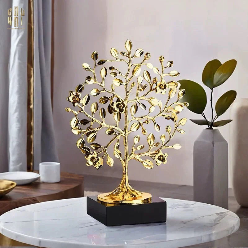 Maison Couture - Tượng Thân Cây Bằng Đồng Đá Thạch Anh Tím Brasson Amethyst Jardin De Vie 20x34-CẬU HAI HOME DECOR