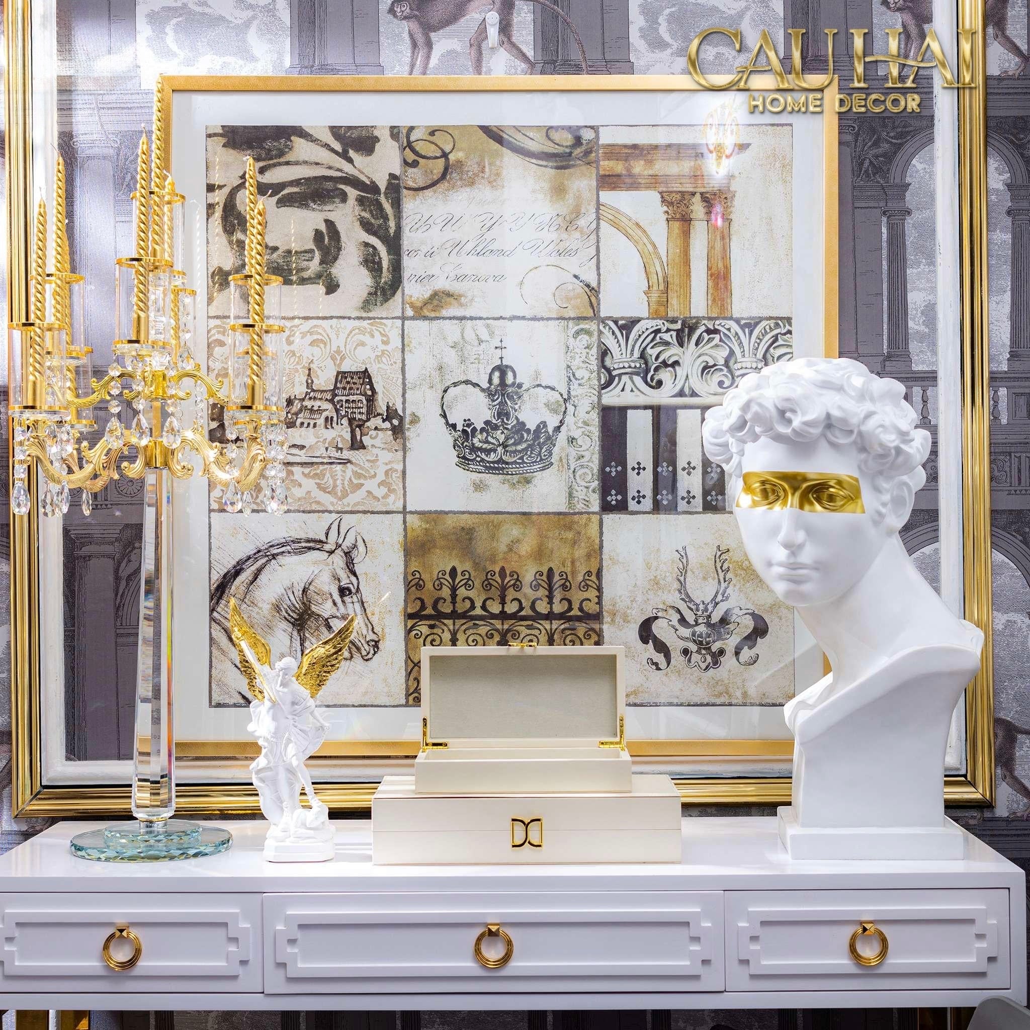 Maison Couture - Tượng Thiên Thần Dát Vàng Gilded Drapery Archangel Sculptures 31x23x86cm-TƯỢNG TRANG TRÍ-CẬU HAI HOME DECOR
