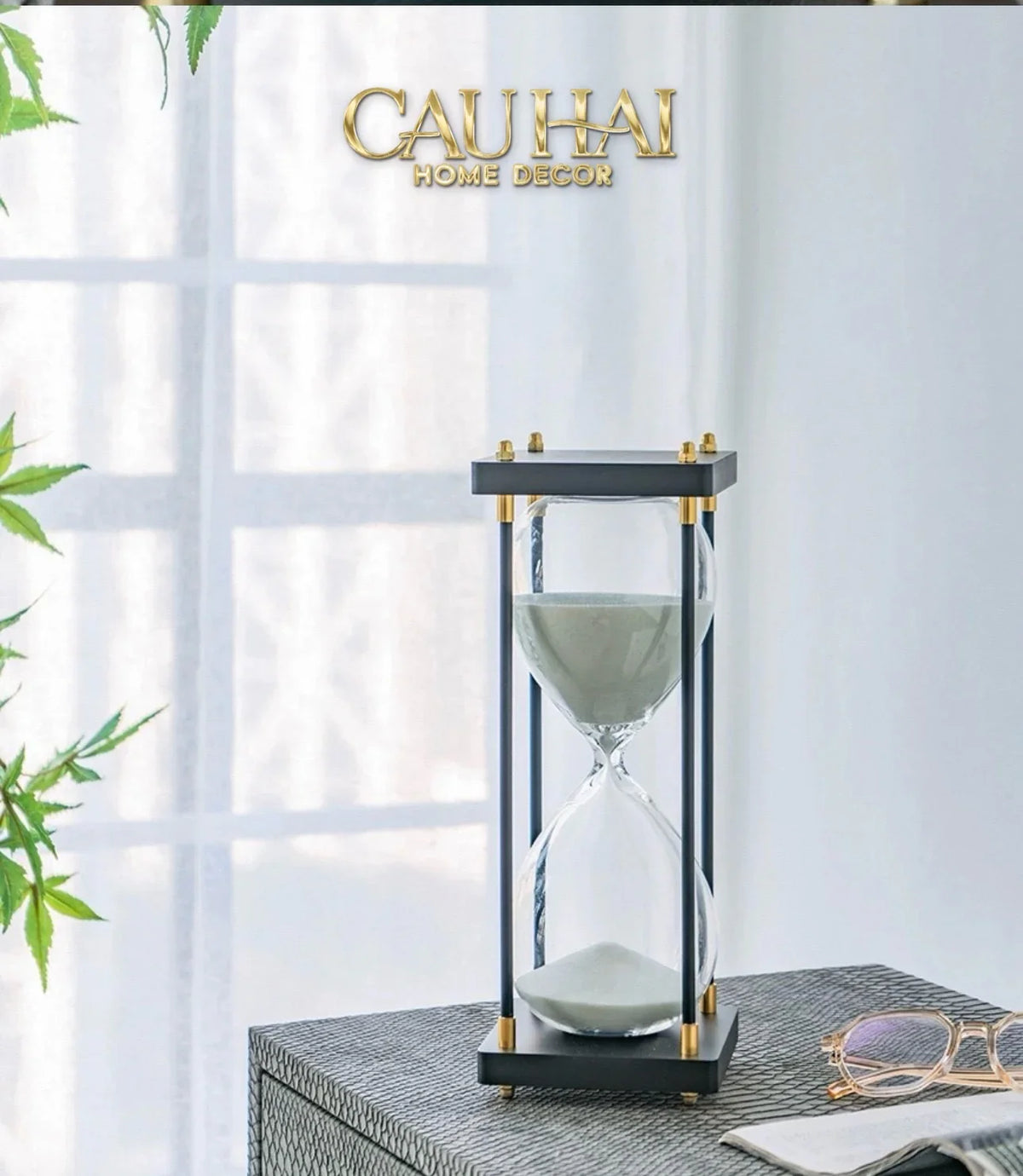Maison Couture - Tượng Trang Trí Đồng Hồ Cát Cristalleries Lumière Acry Charcoal 30Mins D25-TƯỢNG TRANG TRÍ-CẬU HAI HOME DECOR