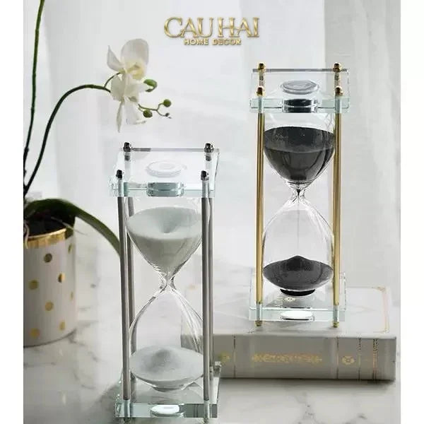 Maison Couture - Tượng Trang Trí Đồng Hồ Cát Cristalleries Lumière Acry Charcoal 30Mins D25-CẬU HAI HOME DECOR