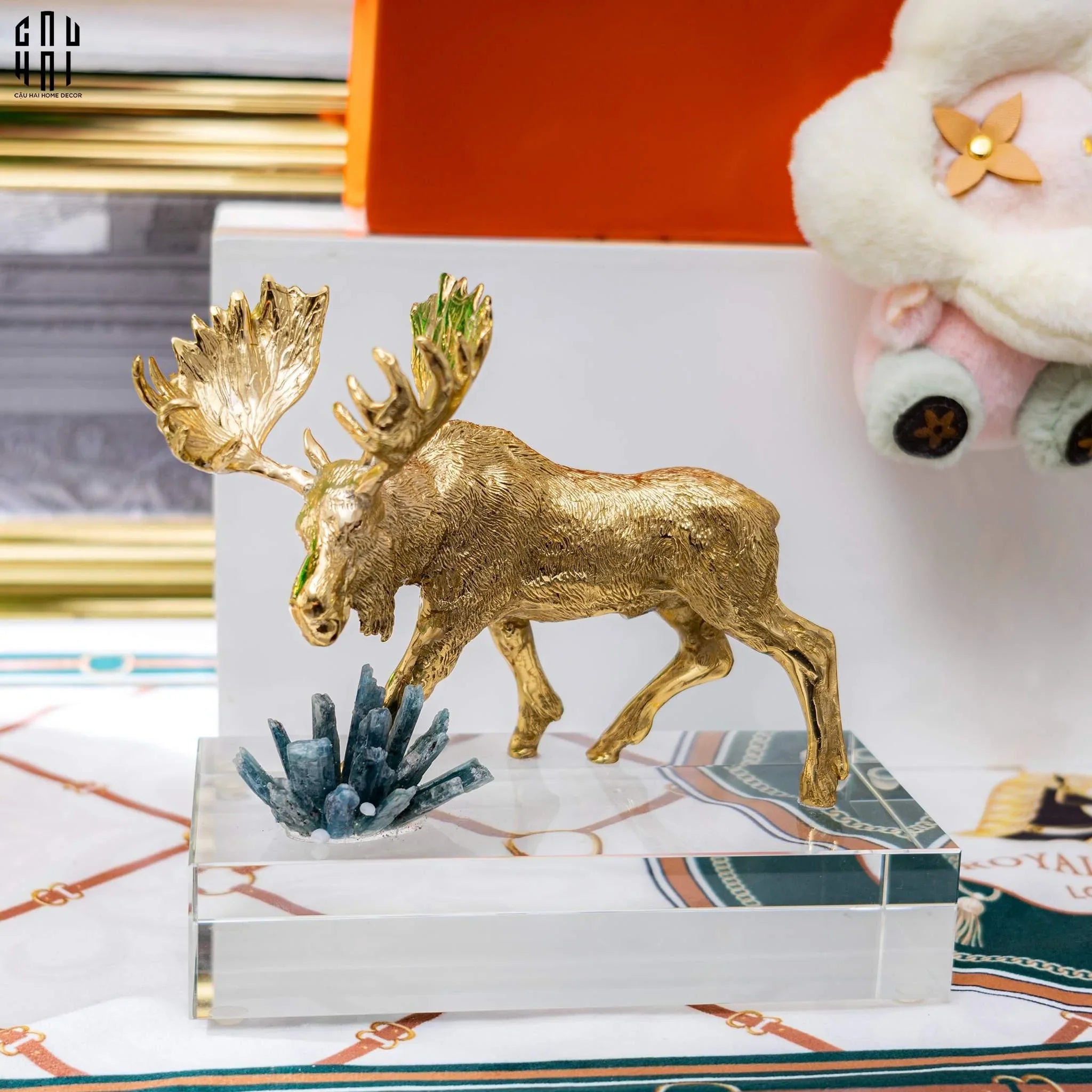 Maison Couture - Tượng Tuần Lộc Golden Moose Cerf Du Nord Glacier-CẬU HAI HOME DECOR